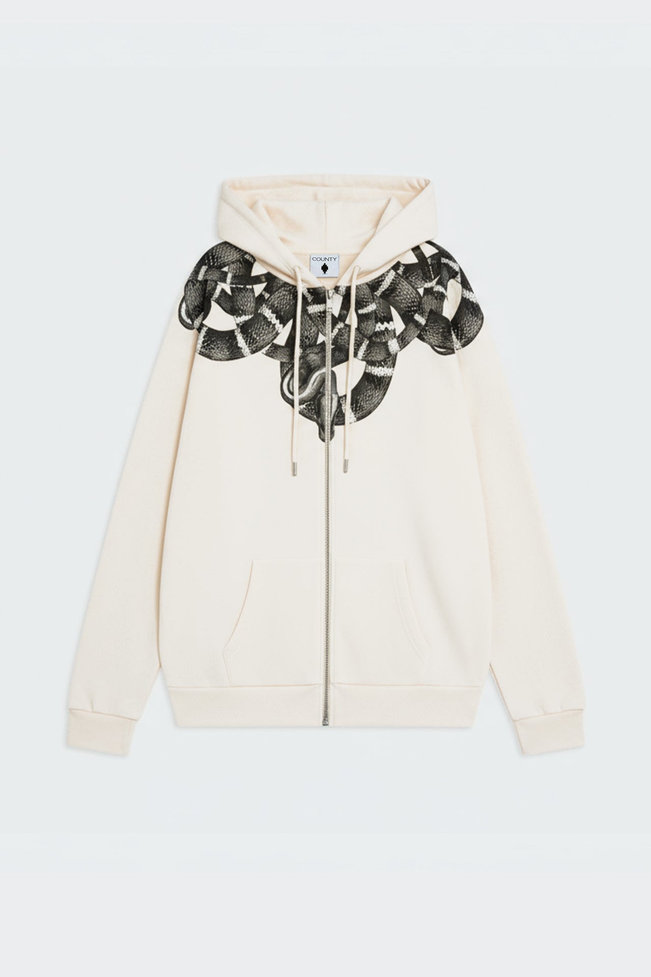 Felpa Zip Con Stampa Logo Serpenti