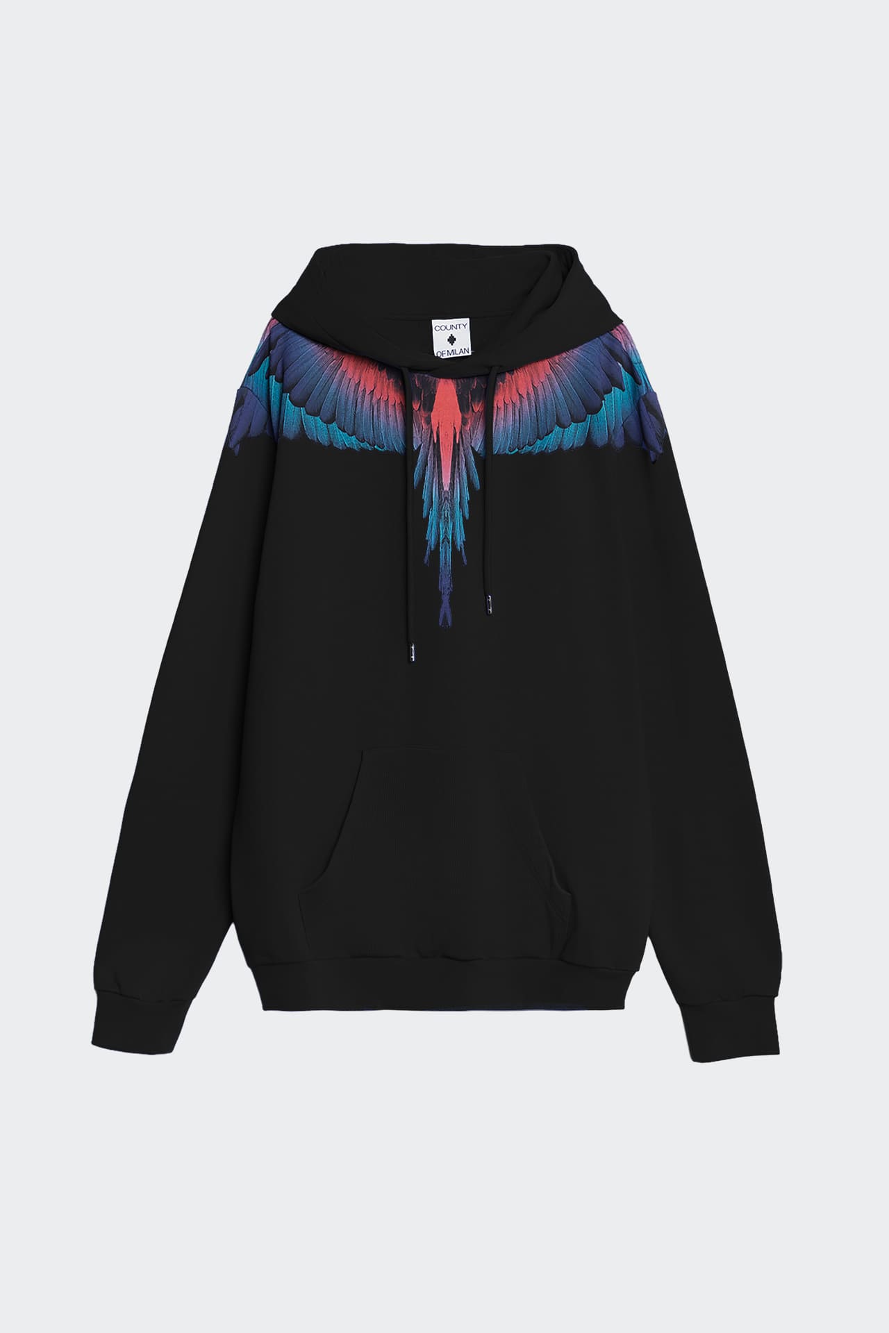 Felpa Con Cappuccio E Stampa Ali