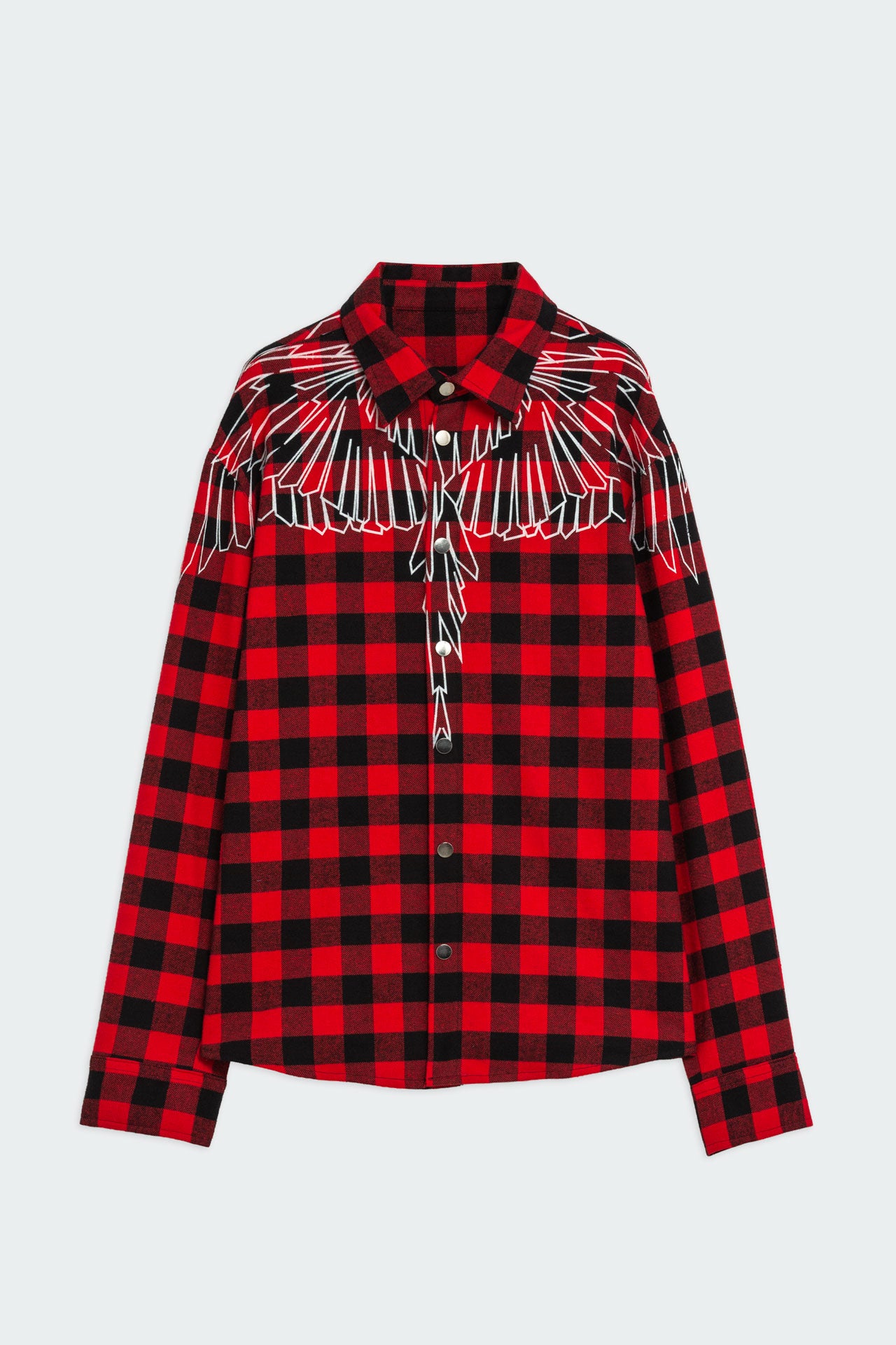 Camicia Check Con Stampa Aquila Geometrica