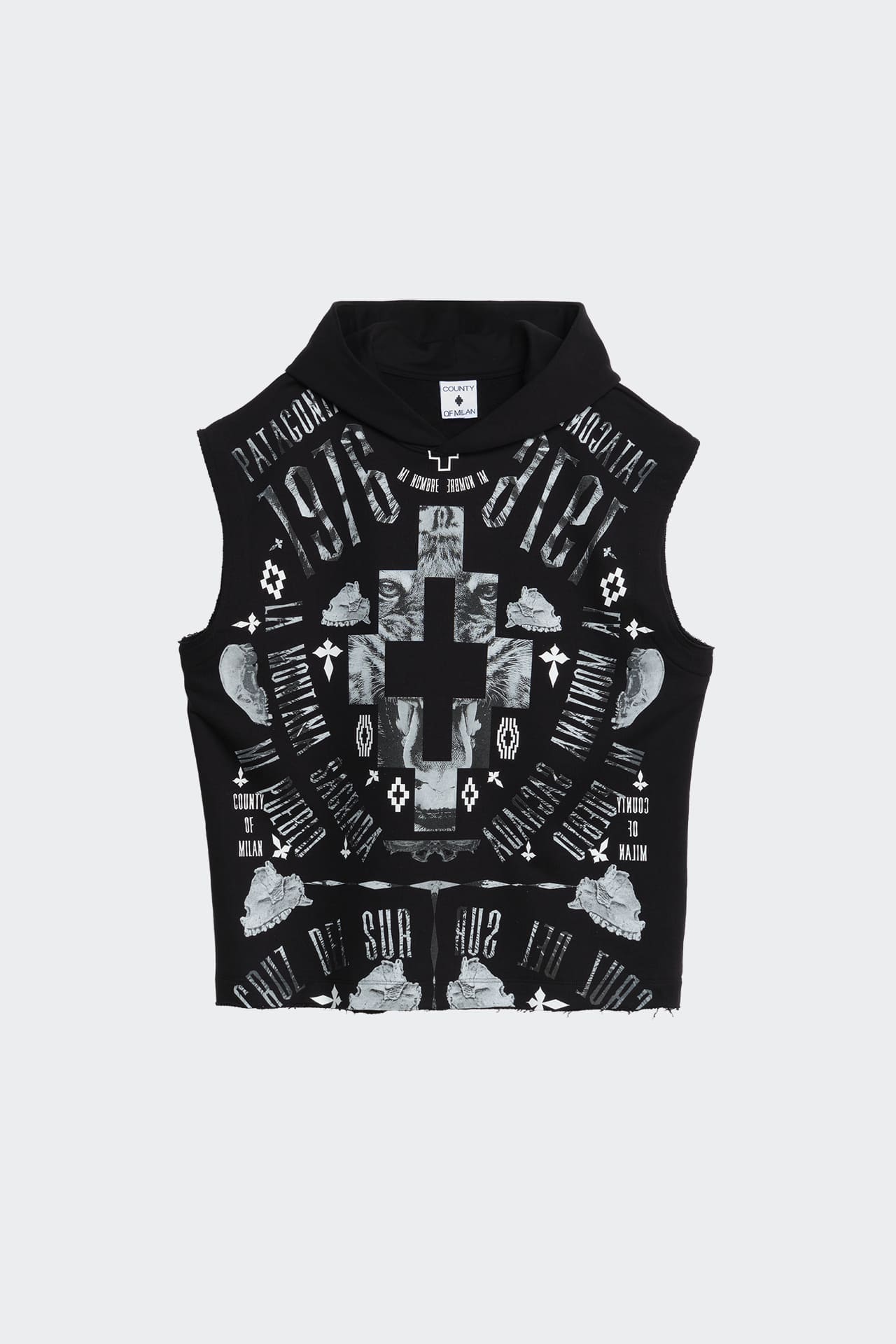 Felpa Smanicata Con Stampa